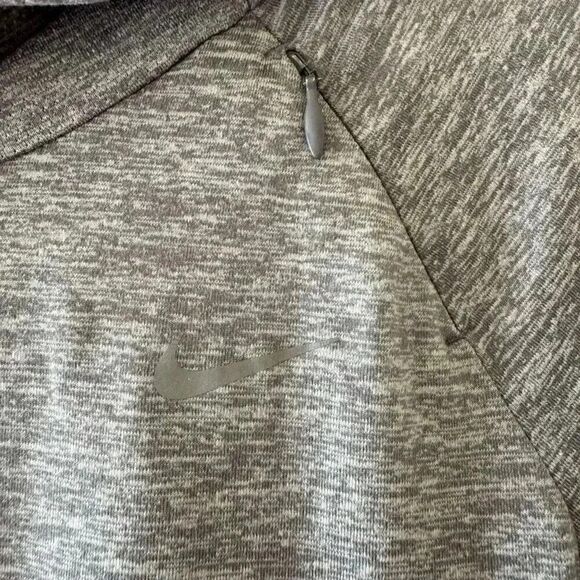 Nike Running Shirt Hooded Long Sleeve Zip Pocket Gray Stretch Top  SZXS #1965 - Picture 8 of 15